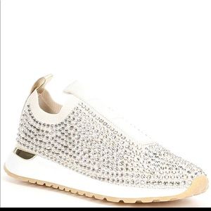MICHAEL Michael Kors Bodie Embellished Stretch Knit Slip-On Sneakers